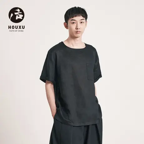 后序【纯亚麻系列】后序新中式短袖T恤男宽松圆领原创中国风上衣图片