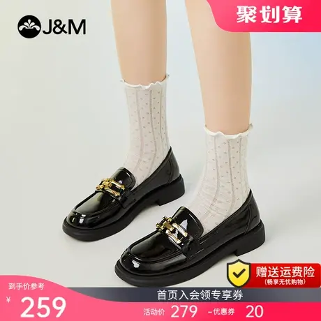 快乐玛丽乐福鞋女2023夏季新款浅口百搭英伦风小皮鞋一脚蹬单鞋女商品大图