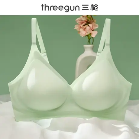 三枪无痕内衣女小胸聚拢承托春季新品大胸显小收副乳防下垂文胸罩图片