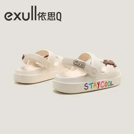 exull/依思Q凉鞋女2023年夏季新款厚底旅游运动拖鞋沙滩一字带鞋图片