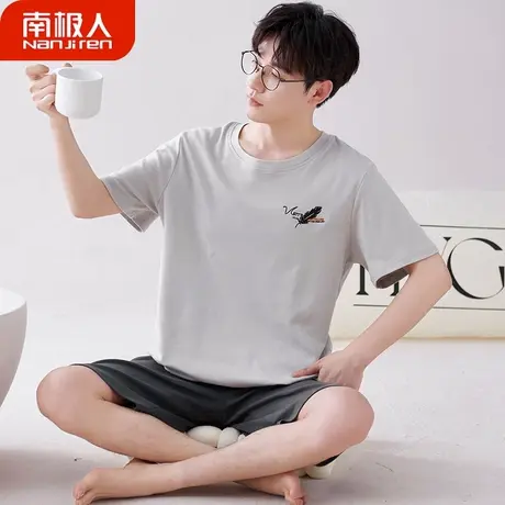 男士睡衣男款夏款2023年新款纯棉夏天男式男生短袖简单家居服夏季图片