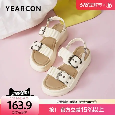 意尔康小个子显高凉鞋女外穿2025夏款厚底仙女风休闲不累脚沙滩鞋图片
