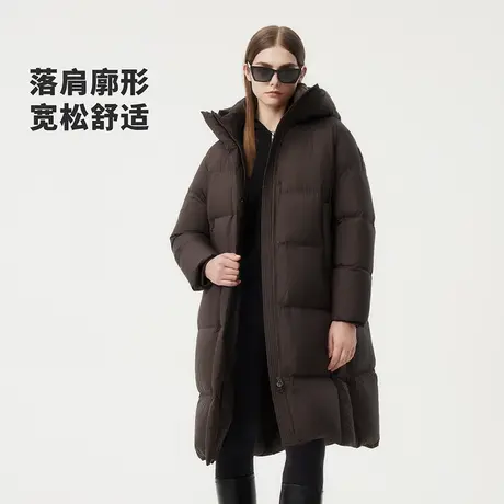 坦博尔2024年冬季新款羽绒服女中长款连帽加厚保暖时尚外套冬图片