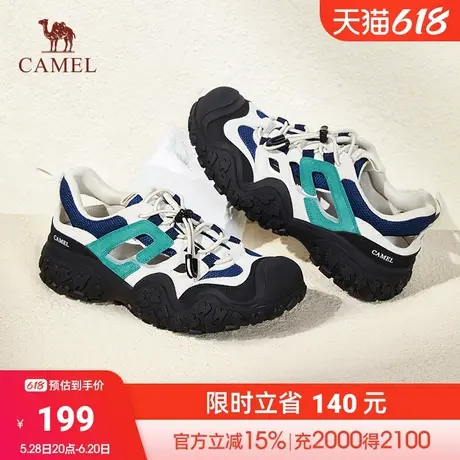 骆驼女鞋2024春夏季新款户外运动凉鞋登山鞋镂空丑萌鞋老爹鞋商品大图