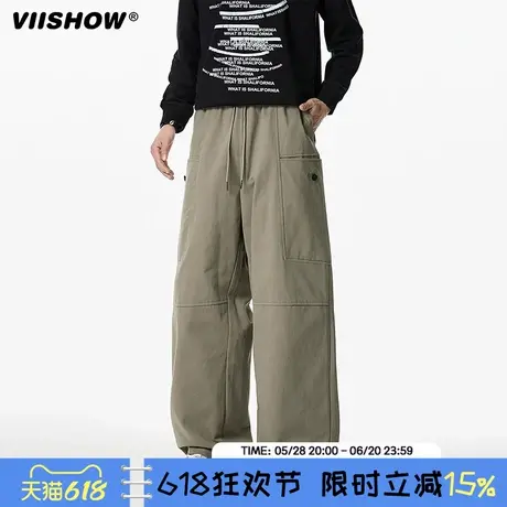 VIISHOW工装裤子男2025年春潮牌宽松美式直筒日系高街休闲伐木裤商品大图