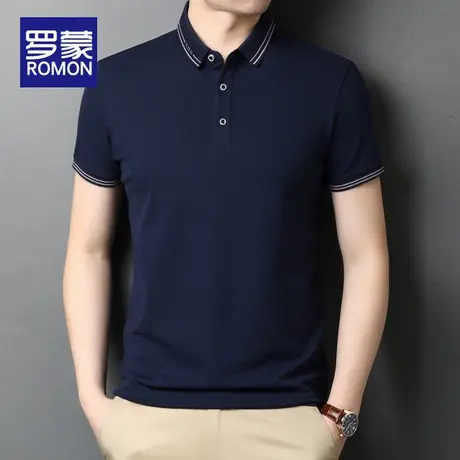 罗蒙短袖polo衫男夏季薄款透气宽松凉感免烫弹力翻领半袖冰丝T恤图片