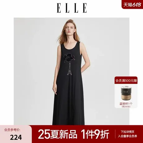 ELLE莫代尔睡裙女夏2025新款5A级抗菌柔软舒适可外穿睡衣图片
