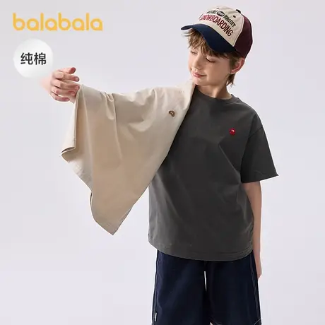 巴拉巴拉童装儿童T恤短袖2025新款男童女童夏装吸湿速干亲子上衣商品大图