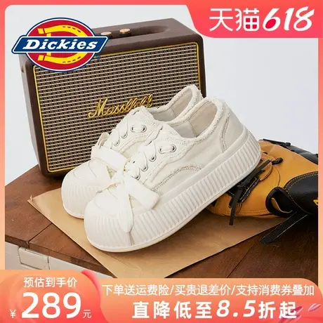 Dickies小白鞋女2025夏季新款夏季帆布鞋厚底鞋板鞋休闲百搭单鞋商品大图