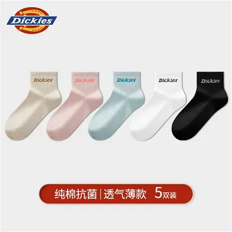 Dickies白色女袜2025新款夏季薄款防臭透气吸汗舒适纯棉中筒袜女图片