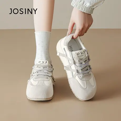 卓诗尼厚底德训鞋女2025秋季新款时尚百搭透气增高轻便休闲运动鞋商品大图