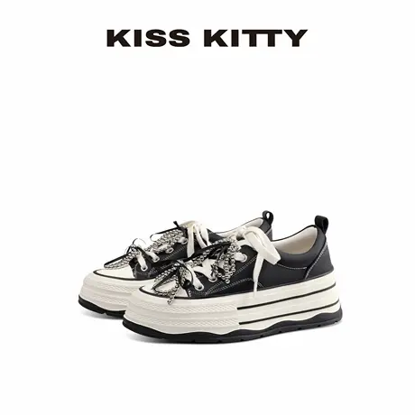 【呼呼专享】KISSKITTY板鞋女款2025新款百搭厚底增高系带超好看商品大图