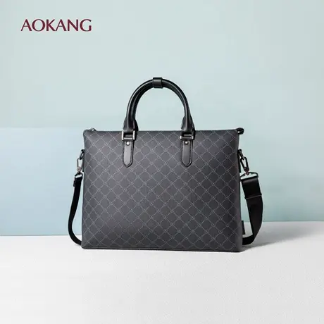 奥康 男包商务印花手提包单肩斜挎公文包男士托特包商务包男士包图片