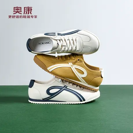 奥康 男鞋2026春季新款德训鞋平底防滑耐磨休闲运动鞋舒适驾车鞋商品大图