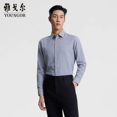 【D系牦牛绒】雅戈尔23秋季新品商务休闲朝阳格保暖长袖衬衫商品大图