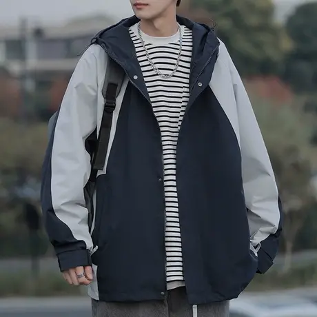 春秋季青少年外套男帅气秋装13初中高中学生15岁大童冲锋衣夹克14商品大图