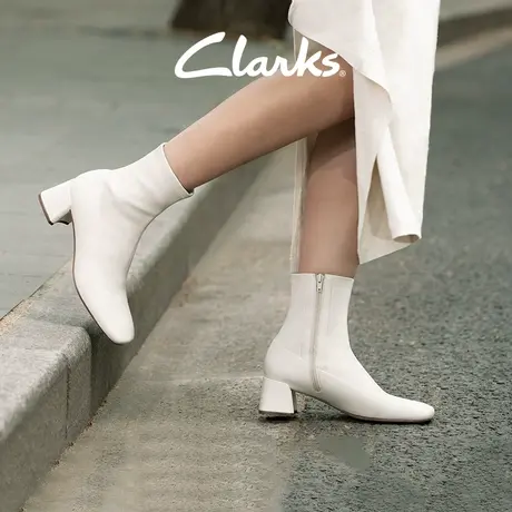 Clarks其乐妮雅系列女鞋2023秋季新品舒适粗跟拉链及踝靴时装靴商品大图