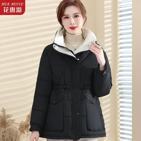 时尚版冬款中老年妈妈加厚羽绒棉衣女小棉袄中年人冬装棉服短外套图片