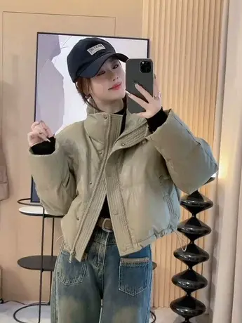 冬季短款立领羽绒服外套2023年新款设计感小众保暖网红爆款上衣潮图片