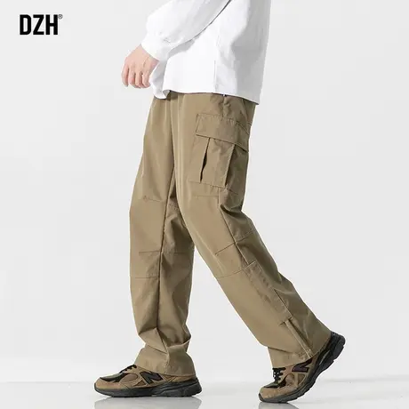男士卡其色美式工装裤男直筒宽松裤子男款秋季2023新款休闲裤长裤商品大图