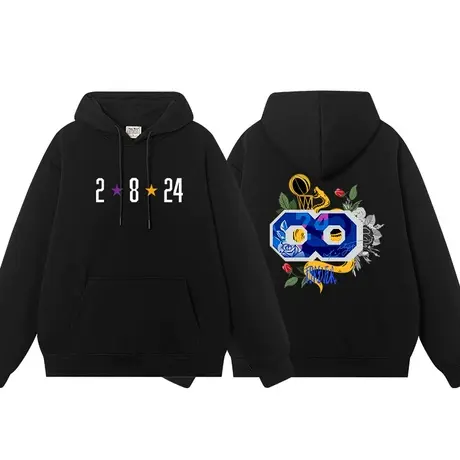 秀洛加绒连帽篮球卫衣科比纪念衣服学生运动24 8号球衣外套男装潮商品大图