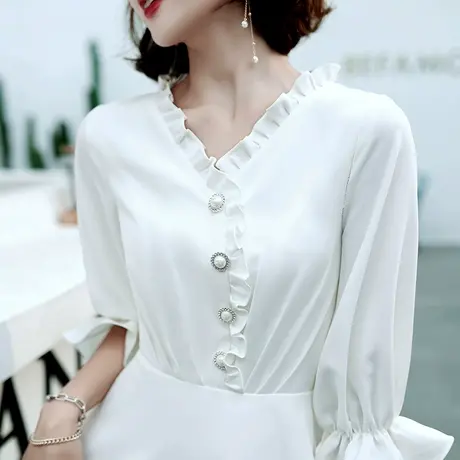 白色晚礼服女宴会气质显瘦小个子优雅法式连衣裙短款平时可穿夏季商品大图