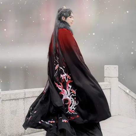 如梦霓裳汉服女斗篷涂山九尾灵狐加绒加厚春季装中长款百搭现货商品大图