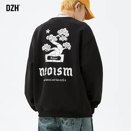 男士春秋黑色卫衣男2024新款潮牌外套男款衣服情侣装宽松上衣美式商品大图