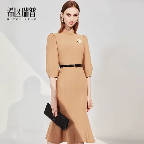 希区高端改良旗袍2023年新款秋冬女装气质复古优雅婚宴礼服鱼尾裙商品大图