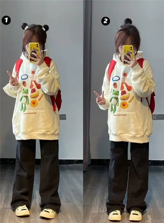 vintage卫衣女春秋小个子宽松韩版连帽上衣bf慵懒风薄款外套潮ins图片