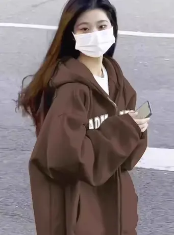 oversize卫衣女春秋季宽松韩版上衣慵懒风小个子连帽薄款开衫外套商品大图