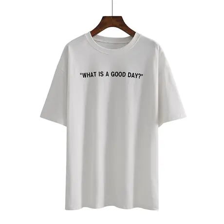 春季新款韩版纯棉宽松大码圆领字母印花短袖体恤上衣内搭女打底衫商品大图