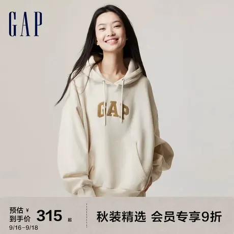 【欧阳娜娜同款】Gap女装秋季2023新款LOGO抓绒卫衣805282连帽衫图片