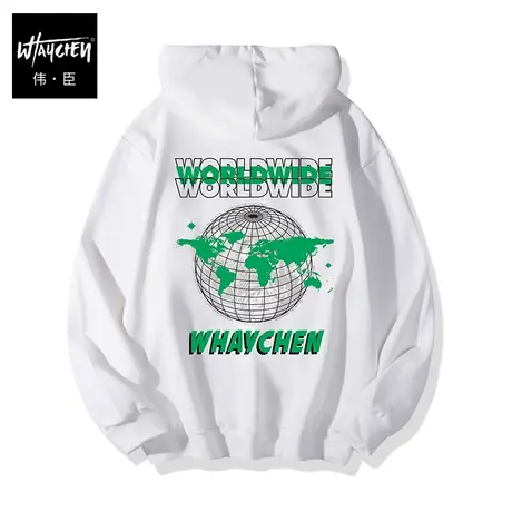 伟臣潮牌大码男装秋冬连帽卫衣胖子加肥加大宽松运动休闲印花套头商品大图