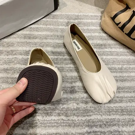 奶奶鞋女平底鞋子2023新款秋夏孕妇休闲单鞋温柔风豆豆鞋百搭瓢鞋图片