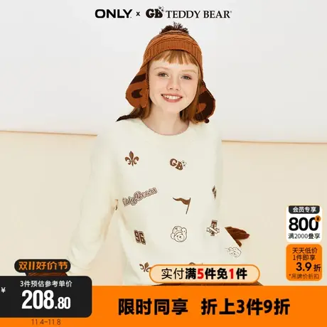 【买5免1】ONLYGB TEDDY BEAR泰迪熊联名圆领针织衫女|122413036商品大图