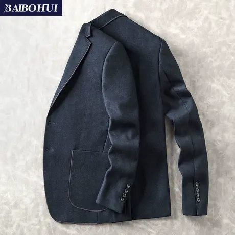 秋季商务休闲潮流呢子小西装男上衣韩版修身帅气男士单西服外套潮商品大图