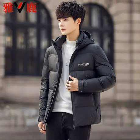 雅鹿2024新款羽绒服男短款连帽面包服加厚休闲时尚潮流爆款冬外套商品大图