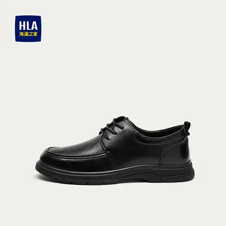 HLA/海澜之家商务休闲鞋2025新款羊皮鞋面橡胶底办公通勤皮鞋男商品大图
