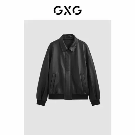 GXG男装24年春季款潮流真皮牛皮皮衣#G24D123003商品大图