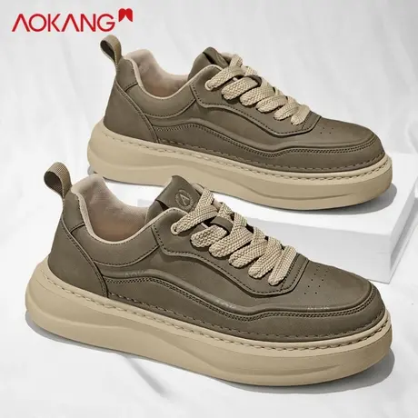 奥康男鞋2025新款秋季百搭男士休闲板鞋厚底复古轻便软底通勤鞋子商品大图