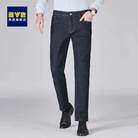 雅鹿牛仔裤男士力宽松直筒修身长裤秋季中腰休闲弹耐磨百搭裤子男图片