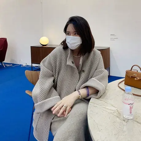 纯诗曼秋冬新款人字纹双面羊绒大衣女短款韩版时尚休闲羊毛大衣潮图片