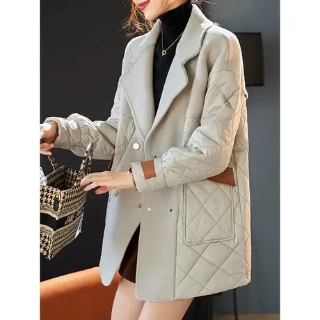 宝诗黎【新品价288元】双排扣针织拼接棉服AIO4002图片