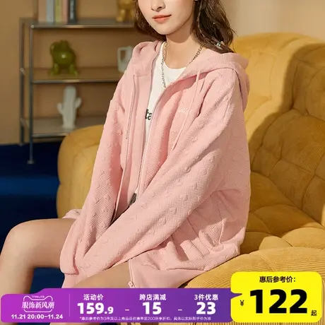 唐狮秋季新款卫衣开衫外套女连帽拉链设计感小众秋装上衣ins潮流图片