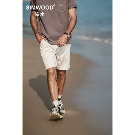 Simwood简木男装【宽松版型】夏季新品12盎司珠帆vintage水洗短裤图片
