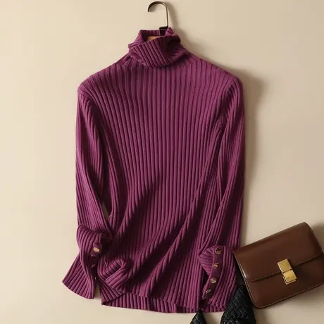 洋气高领毛衣女套头针织衫秋冬2023年新款显瘦内搭加厚长袖打底衫商品大图