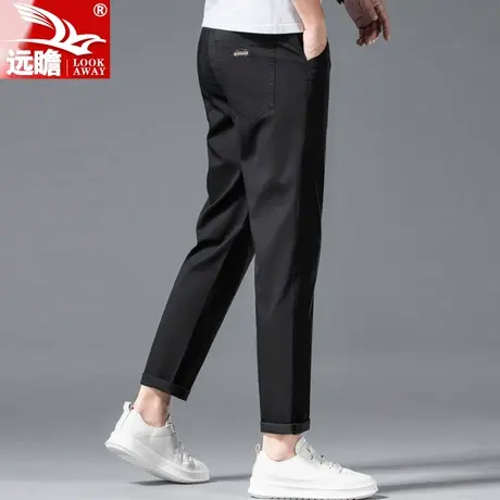 天丝男士休闲裤男夏季薄款宽松直筒九分裤子男装潮牌修身冰丝男裤商品大图