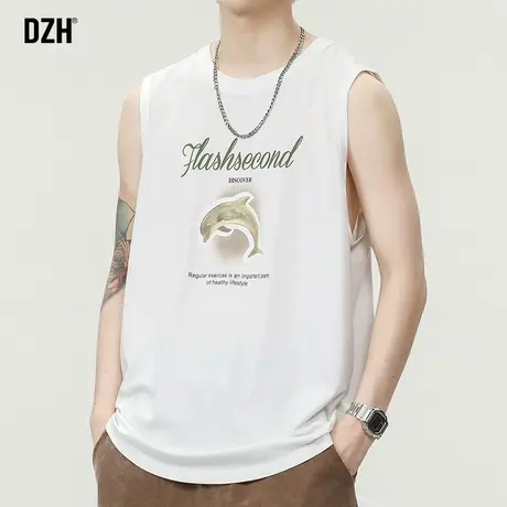 男生白色篮球背心男运动外穿夏季吸汗打底无袖t恤健身坎肩上衣潮商品大图