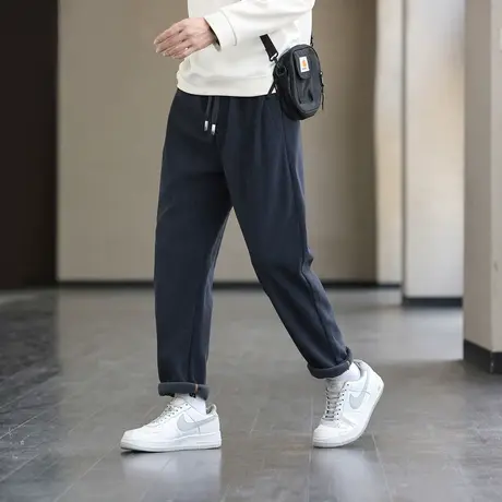 2023新款秋冬季灯芯绒裤子加绒加厚保暖男士休闲裤宽松直筒运动裤商品大图